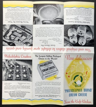 A Souvenir from Kraft, New York World's Fair, 1940: envelope containing The American Way of Progress, Salads and Snacks brochure, New Delicacies with "Philadelphia Brand" Cream Cheese
