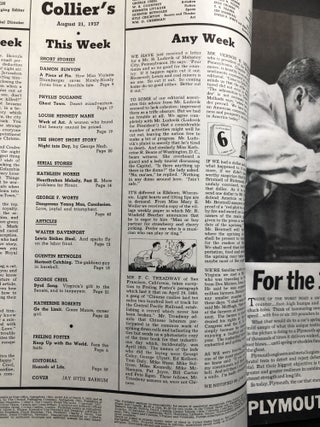Collier's The National Weekly, August 21, 1937 with Runyon "Guys and Dolls" story