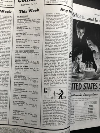 Collier's The National Weekly, September 11, 1937 with Runyon's "All Horse Players Die Broke"