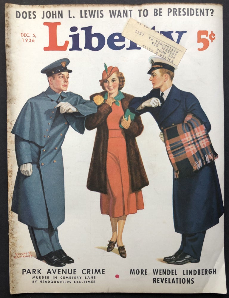 Item #H28680 Liberty Magazine, Dec. 5, 1936 with early James Cain story, "Brush Fire" James M. Cain, Cornelius Vanderbilt Jr.