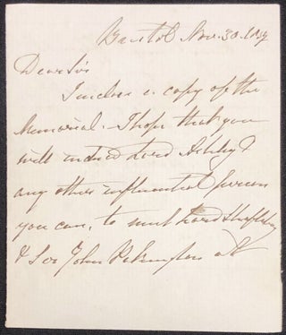 Item #H28697 1857 note from the Bristol educational reformer. Mary Carpenter