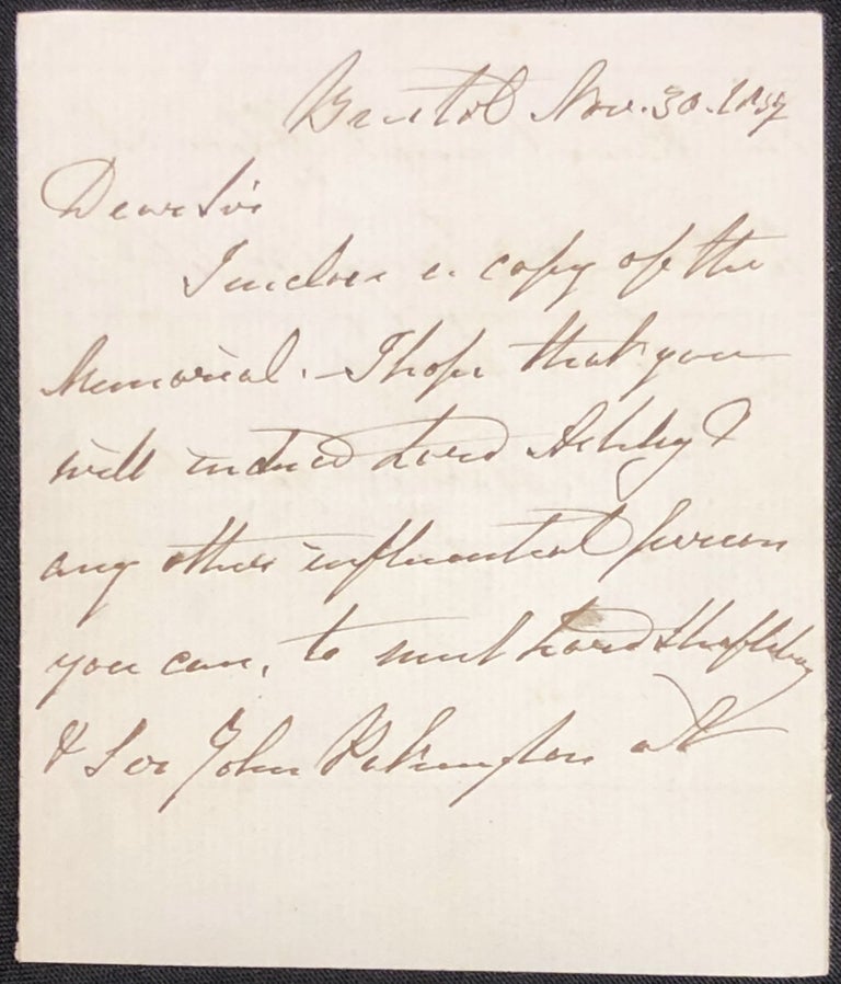 Item #H28697 1857 note from the Bristol educational reformer. Mary Carpenter.