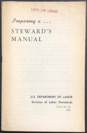 Item #H28753 Preparing a...Steward's Manual (1943). U. S. Department of Labor