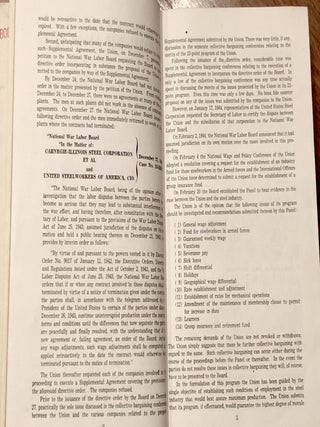 Bound volume of Union Briefs, 1942-1944, in the "Little Steel Case" before the National War Labor Board: Bethlehem Steel, Republic Steel, Youngstown Sheet & Tube Company; Inland Steel