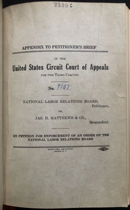 1943-1946 large bound volume of printed briefs, petitions, evidence, etc. for several industrial labor legal disputes in Pittsburgh and western Pennsylvania