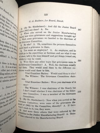 1943-1946 large bound volume of printed briefs, petitions, evidence, etc. for several industrial labor legal disputes in Pittsburgh and western Pennsylvania