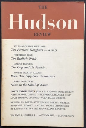 Item #H28835 The Hudson Review, Autumn 1957. William Carlos Williams, A. R. Ammons, James Wright