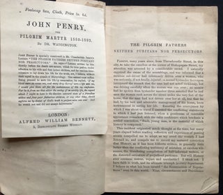 The Pilgrim Fathers, Neither Puritans Nor Persecutors: a Lecture Delivered at the Friends' Institute, London, on the 18th January, 1866
