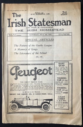 Item #H28863 The Irish Statesman, Vol. II no. 17, July 5, 1924 with "A Memory of Synge" by Yeats....
