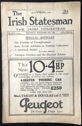 Item #H28867 The Irish Statesman, Vol. 7 no. 10, November 13, 1926. G. W. Russell, ed. Lennox...