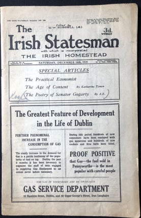 Item #H28881 The Irish Statesman, Vol. 11 no. 15, December 14, 1928. G. W. Russell, ed. Katherine...