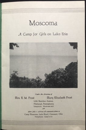 Moscoma, A Camp for Girls on Lake Erie (Conneaut, Ohio), ca. 1950 promotional pamphlet