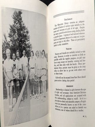 Moscoma, A Camp for Girls on Lake Erie (Conneaut, Ohio), ca. 1950 promotional pamphlet