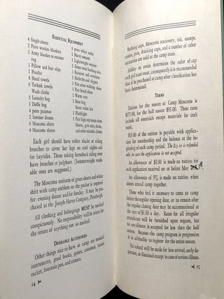 Moscoma, A Camp for Girls on Lake Erie (Conneaut, Ohio), ca. 1950 promotional pamphlet