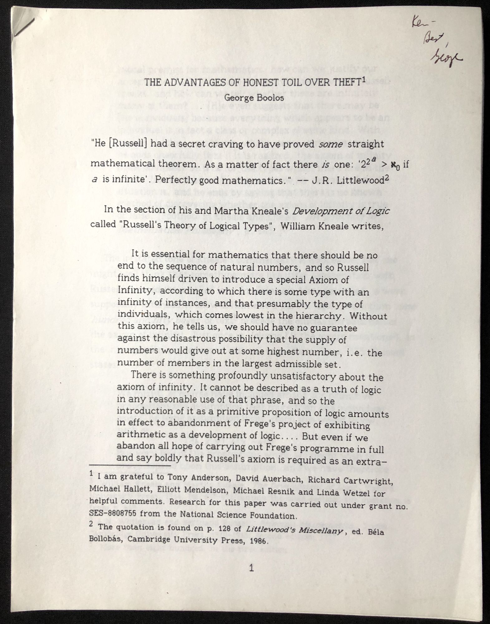 The Advantages of Honest Toil Over Theft -- inscribed copy of ...