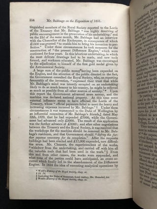 The North British Review, Vol XV, May- August 1851, w/ long discussion of Babbage's "Difference Engine"