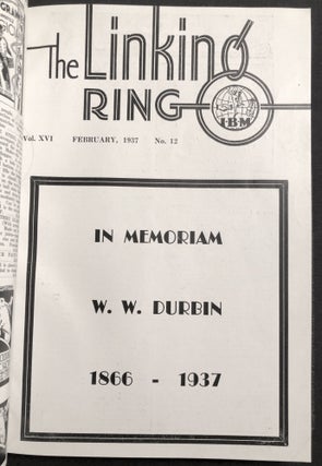 3 bound volumes of The Linking Ring, July 1936 - December 1937; Vol. XVI nos. 5-12; Vol. XVII nos. 1-10.