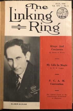 3 bound volumes of The Linking Ring, July 1936 - December 1937; Vol. XVI nos. 5-12; Vol. XVII nos. 1-10.