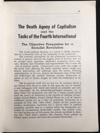 The Founding Conference of the Fourth International (World Party of the Socialist Revolution): Program and Resolutions