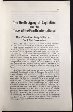 The Founding Conference of the Fourth International (World Party of the Socialist Revolution): Program and Resolutions
