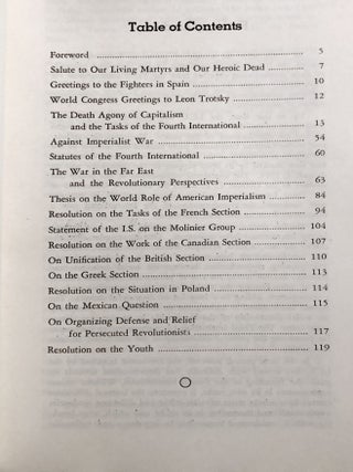 The Founding Conference of the Fourth International (World Party of the Socialist Revolution): Program and Resolutions