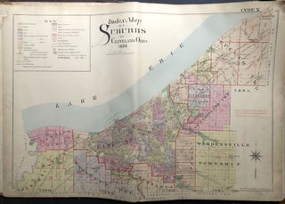 Item #H29041 Index Map of the Suburbs of Cleveland, 1898 linen-backed double-page color map 32 x...
