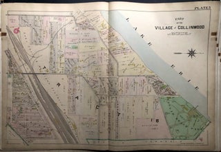 Item #H29045 Part of the Village of Collinwood, Ohio, 1898 linen-backed double-page color map 32...