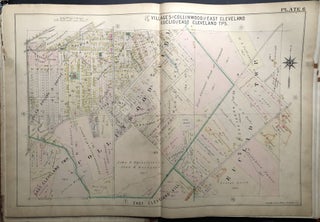 Item #H29046 Collinwod, East Cleveland & Euclid Townships, Ohio, 1898 linen-backed double-page...