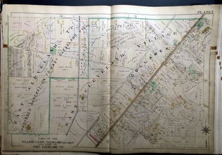 Item #H29047 "Collamer" Village of East Cleveland, Ohio, 1898 linen-backed double-page color map...