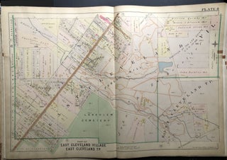 Item #H29048 Part of East Cleveland Village & Township, Ohio, 1898 linen-backed double-page color...