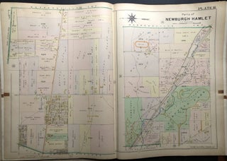 Item #H29054 Parts of Newburgh Hamlet, OHm 1898 linen-backed double-page color map 32 x 22"...