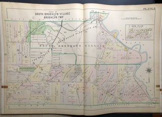 Item #H29059 Part of South Brooklyn Village & Township, OH, 1898 linen-backed double-page color...