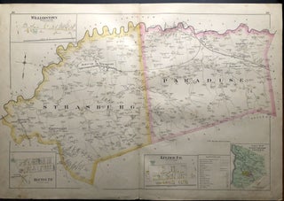 Item #H29067 1899 33x22" color map: Stasburg, Paradise, Brecknock, from Survey Atlas of Lancaster...