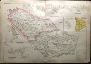 Item #H29071 1899 33x22" color map: Leacock, Intercourse, Caernarvon, Adamstown, West Cocalico,...