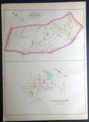 1899 33x22" color map: Ephrata, West Earl, Akron, Lincoln, etc., from Survey Atlas of Lancaster County, PA
