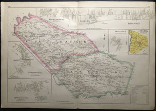 Item #H29076 1899 33x22" color map: Leacock, Intercourse, Caernarvon, Adamstown, West Cocalico,...