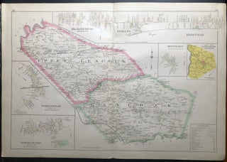 Item #H29078 1899 33x22" color map: Leacock, Intercourse, Caernarvon, Adamstown, West Cocalico,...