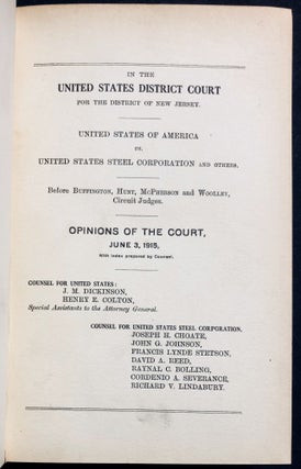 Opinions of the Court, June 3, 1915 in USA vs. United States Steel Corporation