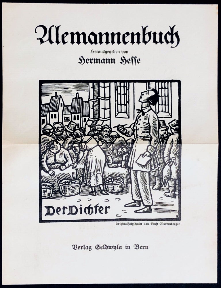 Item #H29140 Original illustrated flyer advertising Hermann Hesse's Alemannenbuch. Hermann Hesse.
