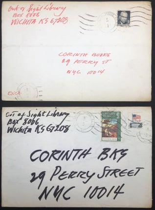 Item #H29190 2 1971 notes to the editor of Corinth Books in NYC enclosing "Out of Sight" nos. 2 &...