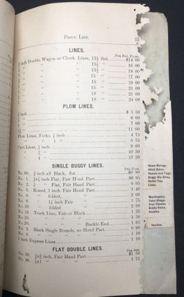 1884 Price List of Saddles, Collars, Bridles, and all kinds of Strap Work