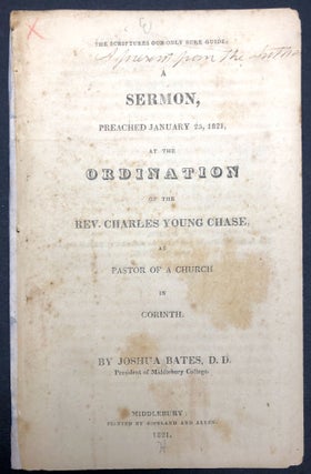 Item #H29247 The Scriptures our Only Sure Guide. A Sermon, preached January 25, 1821, at the...