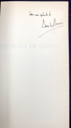 Republica de Viento, signed; Premio Internacional de Poesia Fundacion Loewe a la Joven Creacion (III Edicion)