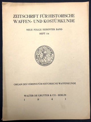 Zeitschrift für historische Waffen- und Kostümkunde. Neue Folge, Siebenter Band, Heft 1-9, 1940-1943