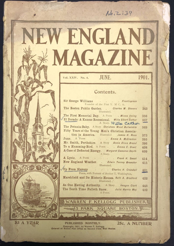 Item #H29330 New England Magazine, June 1901 with "El Dorado: A Kansas Recessional" by Cather. Willa Cather.