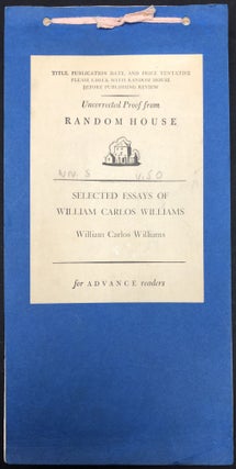 Item #H29358 Selected Essays (1954) uncorrected proof for advance readers in galley sheets....