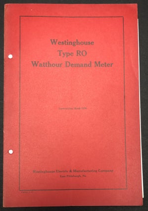 Item #H29383 1917 Instruction Book: Westinghouse Type RO Watthour Demand Meter. Westinghouse...