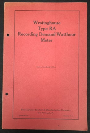 Item #H29384 1918 Instruction Book: Westinghouse Type RA Recording Demand Watthour Meter....