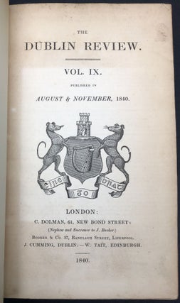 The Dublin Review, Vol. IX: August & November, 1840