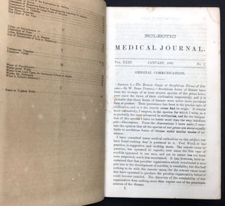 The Eclectic Medical Journal, Vol. XXII, 1863